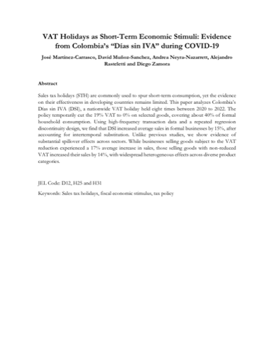 VAT Holidays — first page